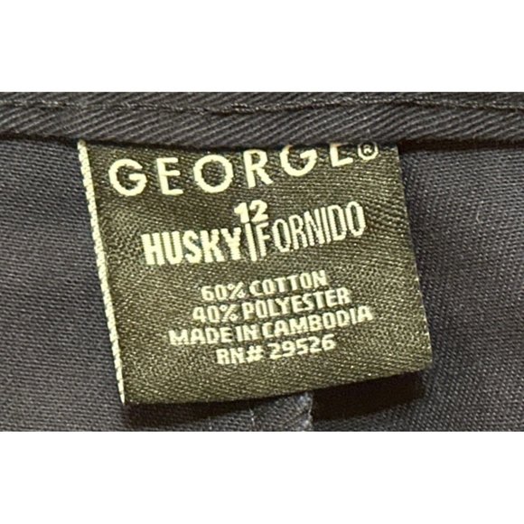 George Brand Navy Blue Flat Front Shorts Cotton Blend Boy's Size Husky 12 (NWT) - Picture 5 of 16